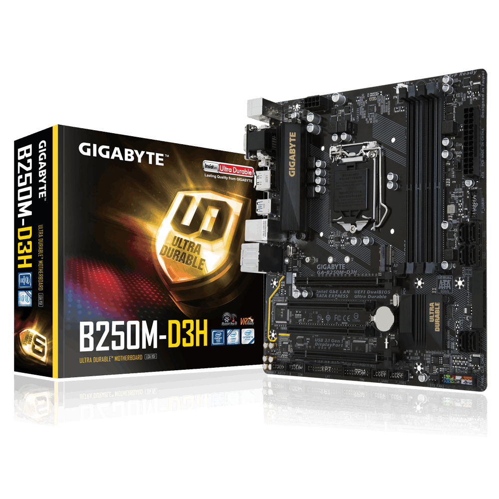 GIGABYTE matična ploča MB - SOCKET 1151 - GA-B250M-D3H Intel, Intel® 1151, Intel® B250, Micro ATX