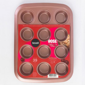 Texell Modla za mafine i projice 12 rupa Rose Gold TPRG-M320