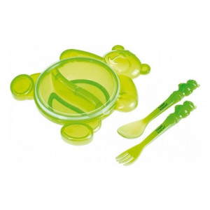 CANPOL  BABY set za hranjenje 2/422 HAPPY BEAR 140ML - ZELENI