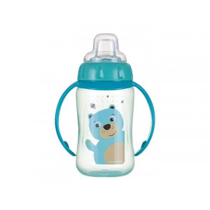 CANPOL BABIES flašica/šolja sa kljunom i ručkama "happy animals training" 320ML svetlo plava 56/512