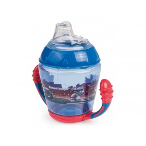 CANPOL BABY Non spill šolja sa ručkama happy vehicles plava 230ml 56/502