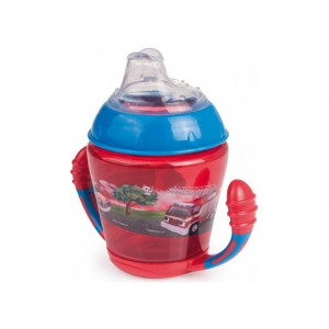 CANPOL BABY Non spill šolja sa ručkama happy vehicles plavo crvena 230ml 56/502