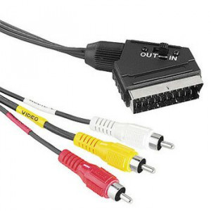 HAMA  AV Kabl SCART (muški) na 3 x činč (muški) in/out prekidač - 1.5m 43178