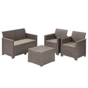 KETER Bastenski set Elodie 2 seater sa box stolom kapucino CU 254091