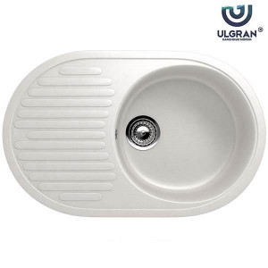 ULGRAN Granitna sudopera usadna okrugla U-107 – 341 ultra bela 