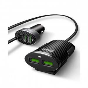 LDNIO USB Car Charger 4 USB Ports 5V/5.1A 25.5W Black