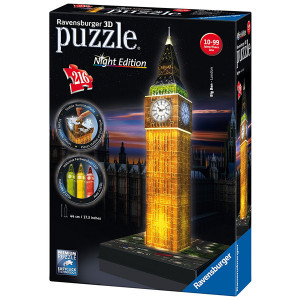 RAVENSBURGER 3D puzzle (slagalice) -  Big ben noću RA12588
