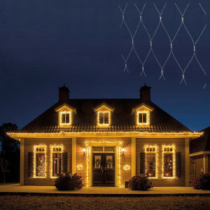 Spoljašnja novogodišnja LED svetleća mreža 300x300cm Toplo bela Lumineo Icicle 494883