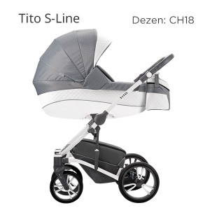 BEBETTO Tito CH kolica za bebe, set 3u1 DEZEN CH18 + krevetac GRATIS