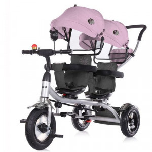 CHIPOLINO Tricikl za blizance 2Play Peony Pink TRK2P0215PP