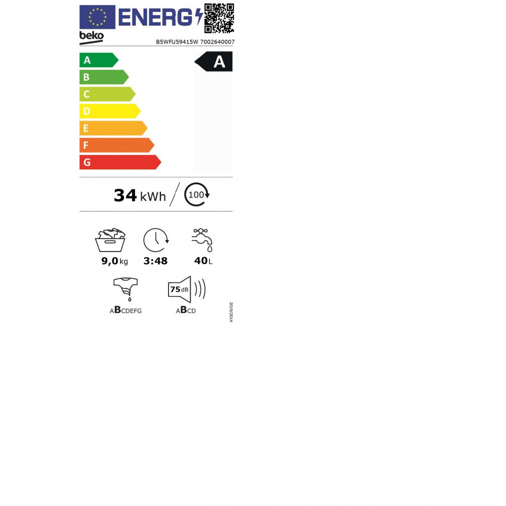 BEKO Mašina za pranje veša B5WFU59415W