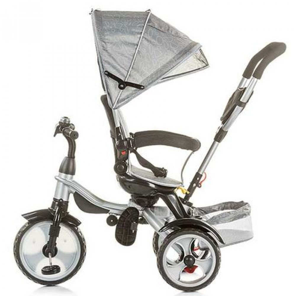 CHIPOLINO Tricikl sa ručkom rapido ash sivi 710048