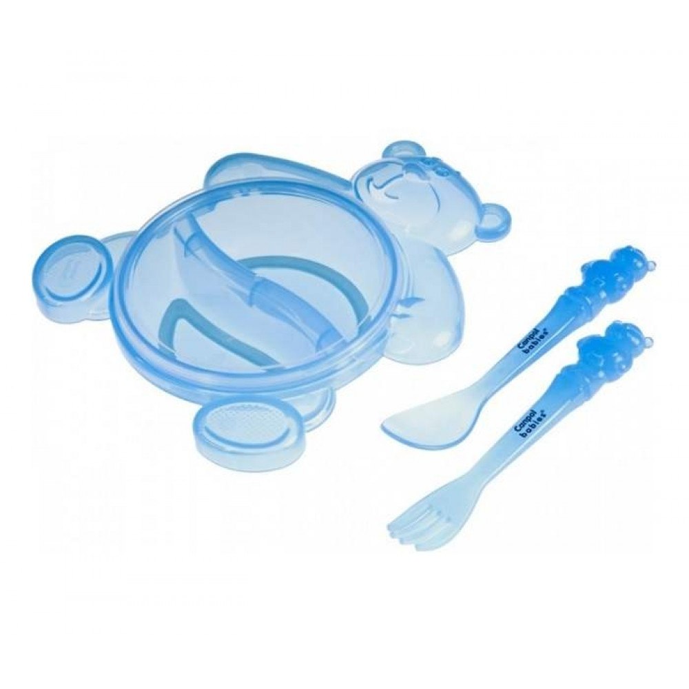 CANPOL  BABY set za hranjenje 2/422 HAPPY BEAR 140ML - PLAVI