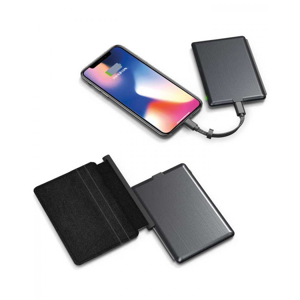 INE - Wallet & Charger - Leather Black