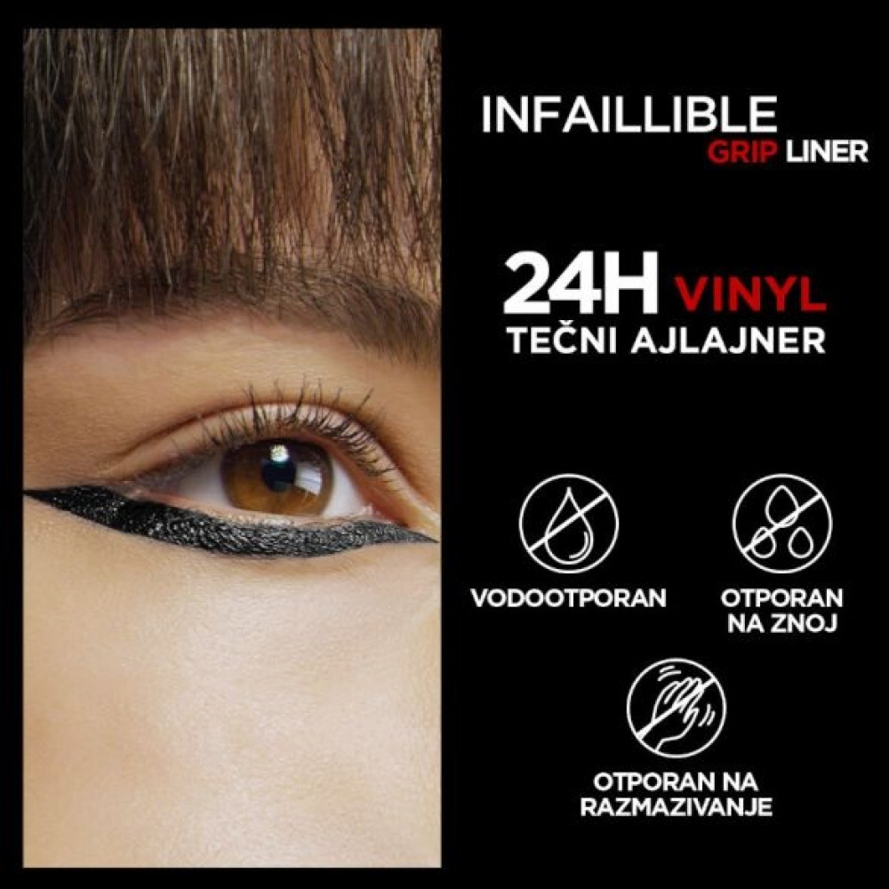 L'OREAL Paris nfaillible Grip 24h Vinyl tečni ajlajner 04 emeraude 1100029013