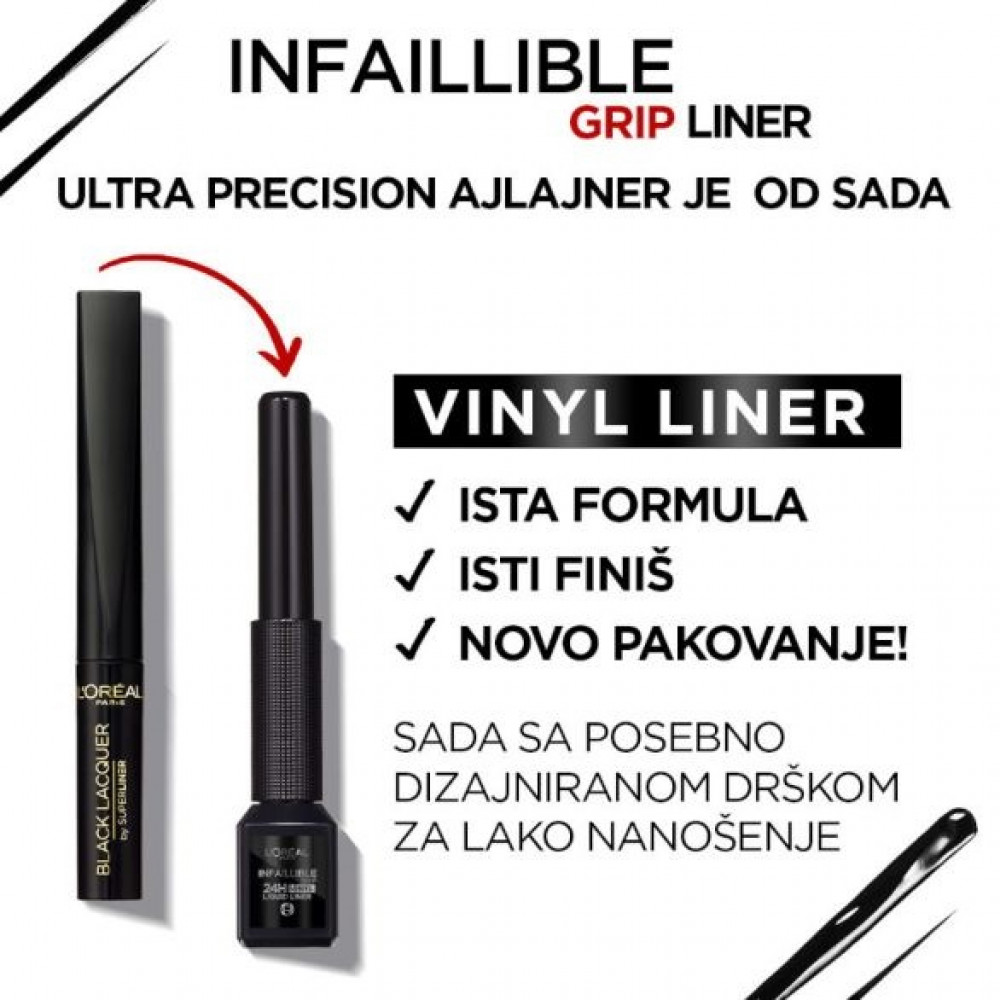 L'OREAL Paris nfaillible Grip 24h Vinyl tečni ajlajner 04 emeraude 1100029013