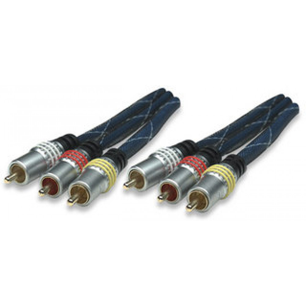 MANHATTAN MH Kompozitni Audio Kabl 4,8 m, 3xRCA/3xRCA 