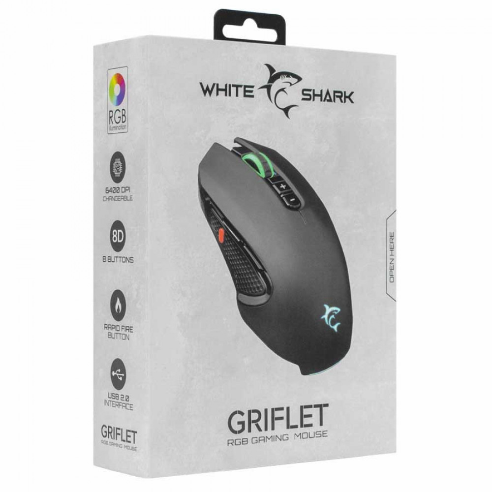 WHITE SHARK GM 5011 GRIFLET, Mouse Black