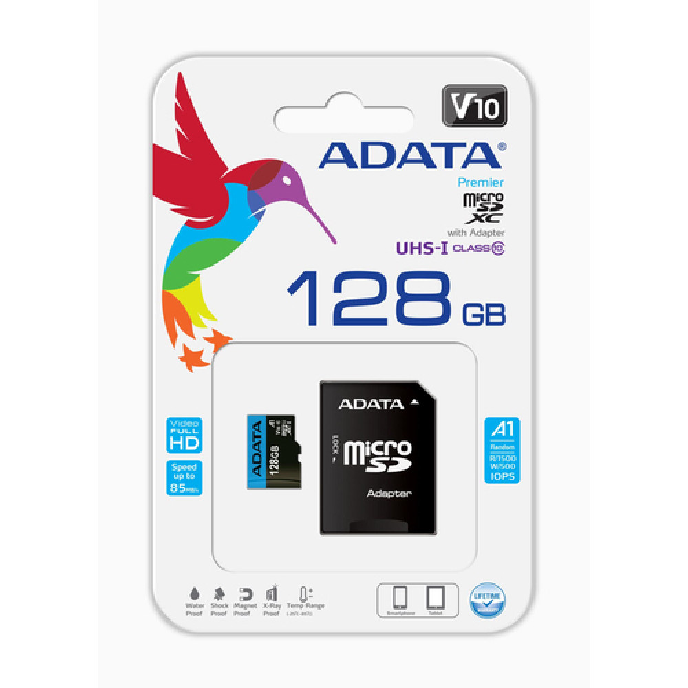 ADATA MICRO SD 128GB AData + SD adapter AUSDX128GUICL10-RA1