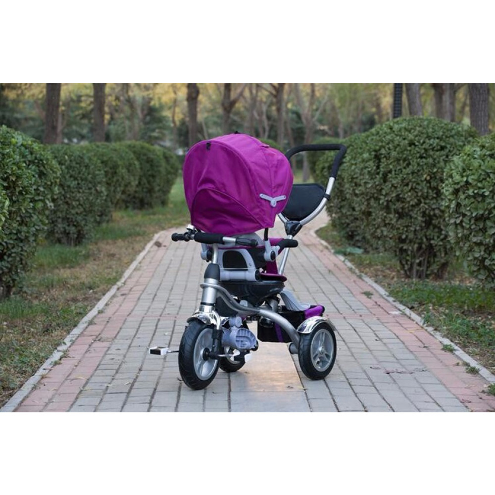 CHIPOLINO Tricikl sa ručkom I sedistem koje se rotira za 360 tempo ljubičasti 710053