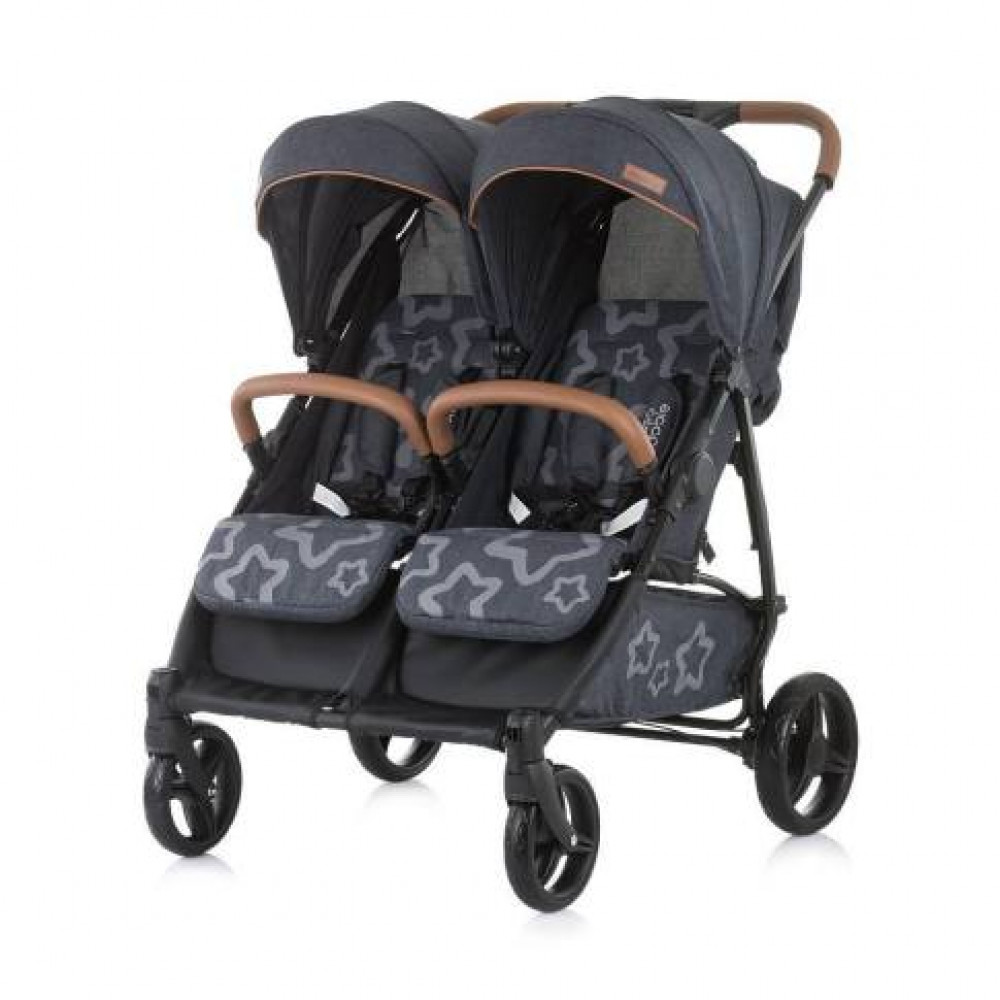 CHIPOLINO Kolica za blizance PASSO DOUBLE granite gray 710095