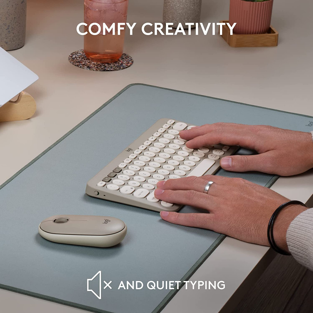 LOGITECH K380 Multi-Device Bluetooth Keyboard, Sand