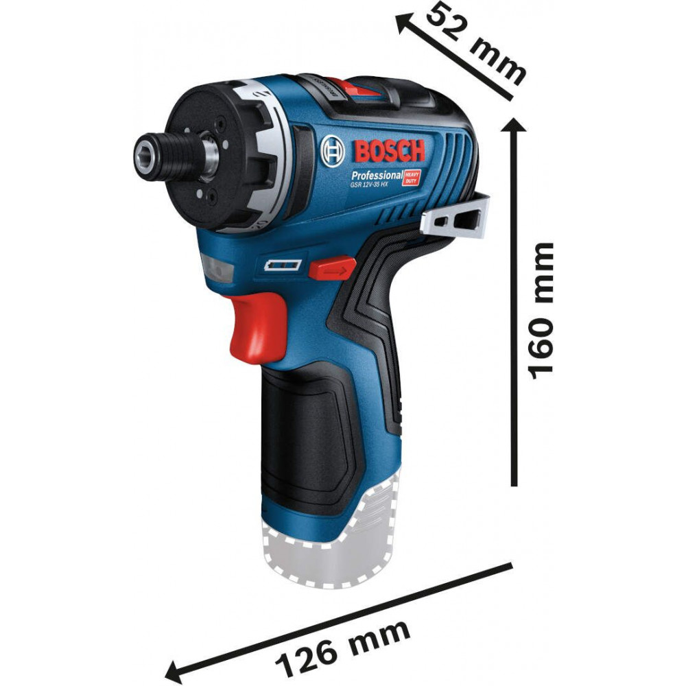 BOSCH Akumulatorski odvrtač GSR 12V -35 HX (solo) 06019J9103