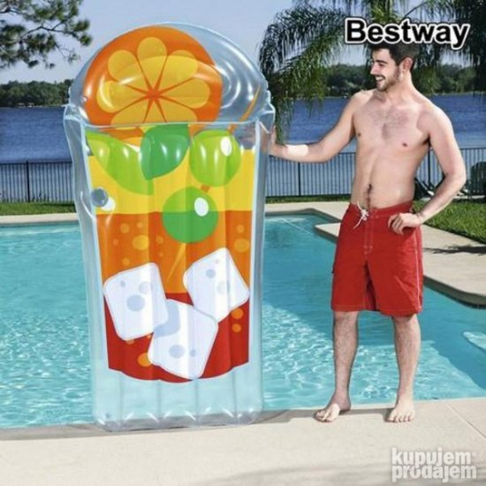 Dušek za vodu Bestway Tropical 190x99cm 44037- Koktelčić ili milkšejk od jagode. Veliki, mali, šareni, ali veoma kvalitetni dušeci za vodu Bestway, predstavljaju pravi izbor za ljljuškanje na talasima. Dušek za vodu Bestway Tropical je dimenzija 190x90cm,
