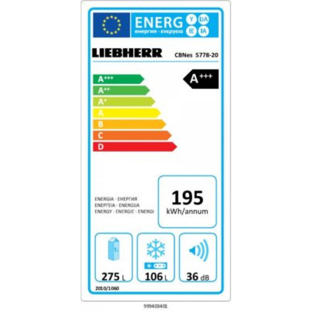 LIEBHERR Frižider CBNes 5778 - Premium + SmartSteel LI0101045