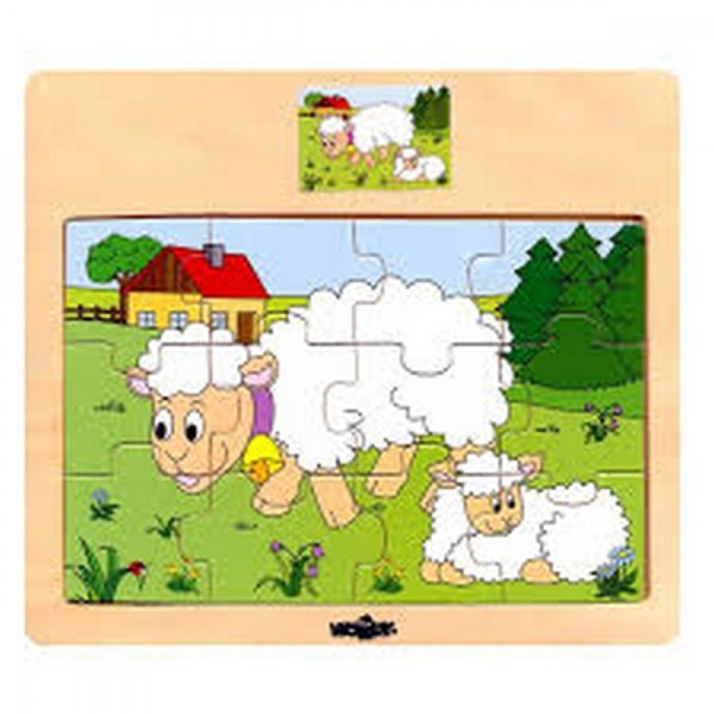WOODY Puzzle 6 motiva, pakovanje od 12 komada 93010