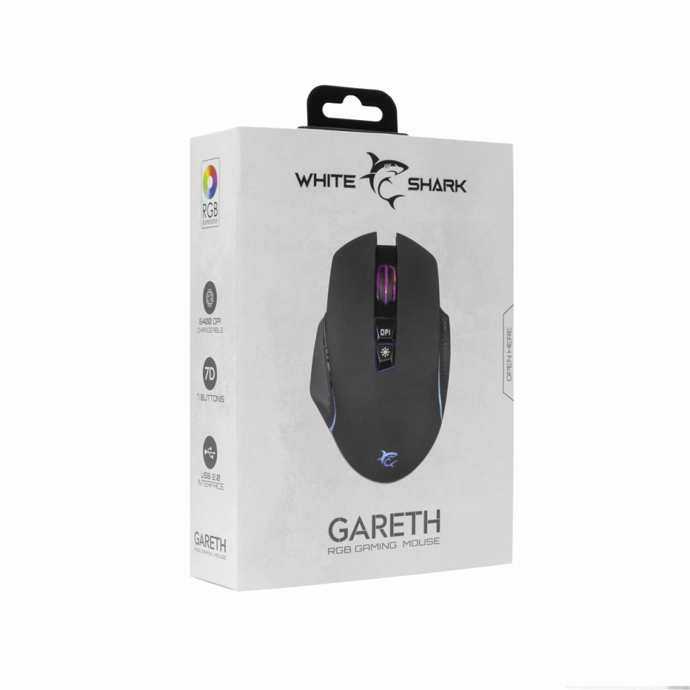WHITE SHARK GM 5009 GARETH, Mouse Black