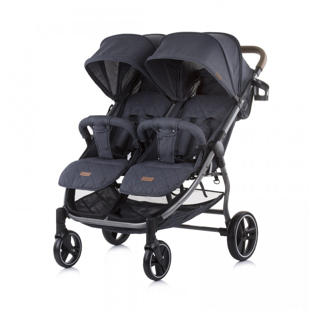 Chipolino Kolica za blizance 2 Classy Carbon 710498