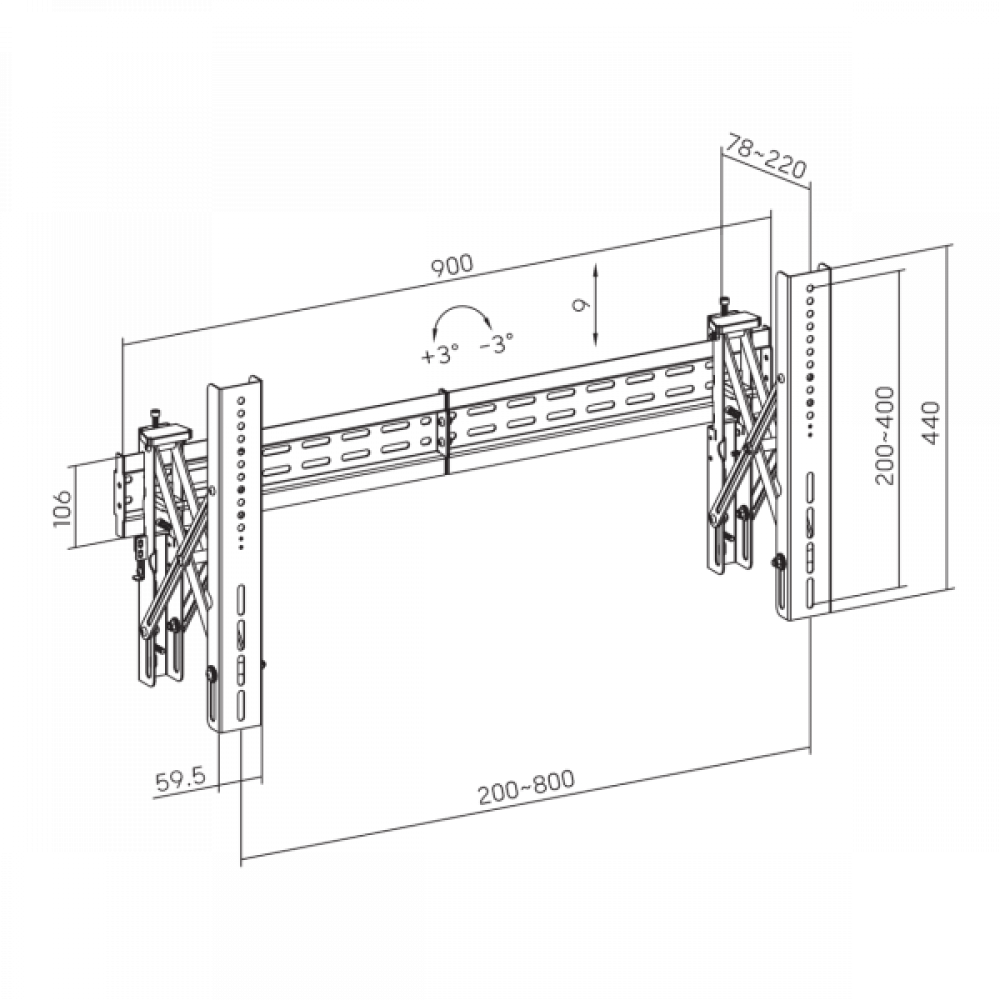 S BOX LVW02-48T, Nosač za video wall