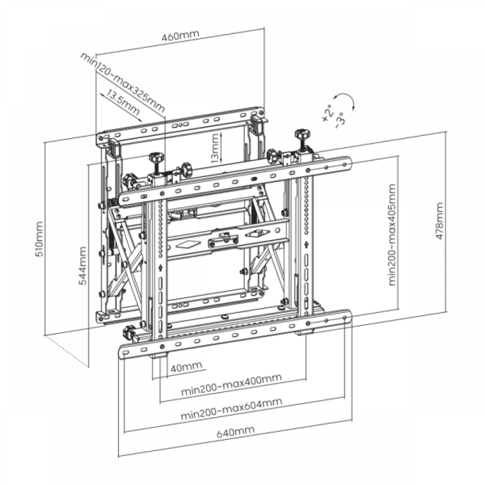 S BOX LVW13-46T, Nosač za video wall 