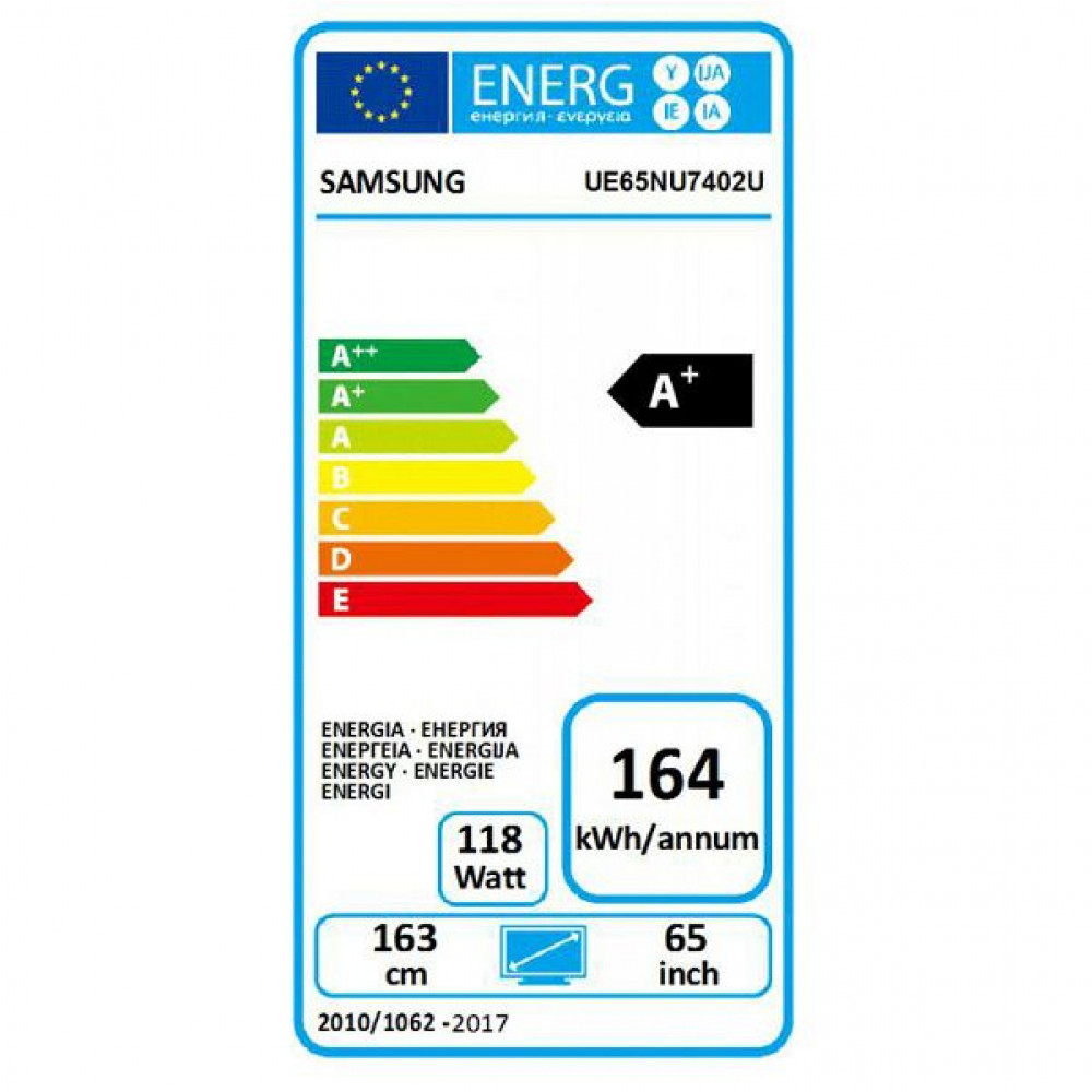 SAMSUNG televizor led, uhd, smart tv, pqi 1700, hdr 10+, dvb t2/c/s2, 165 cm ue65nu7402uxxh