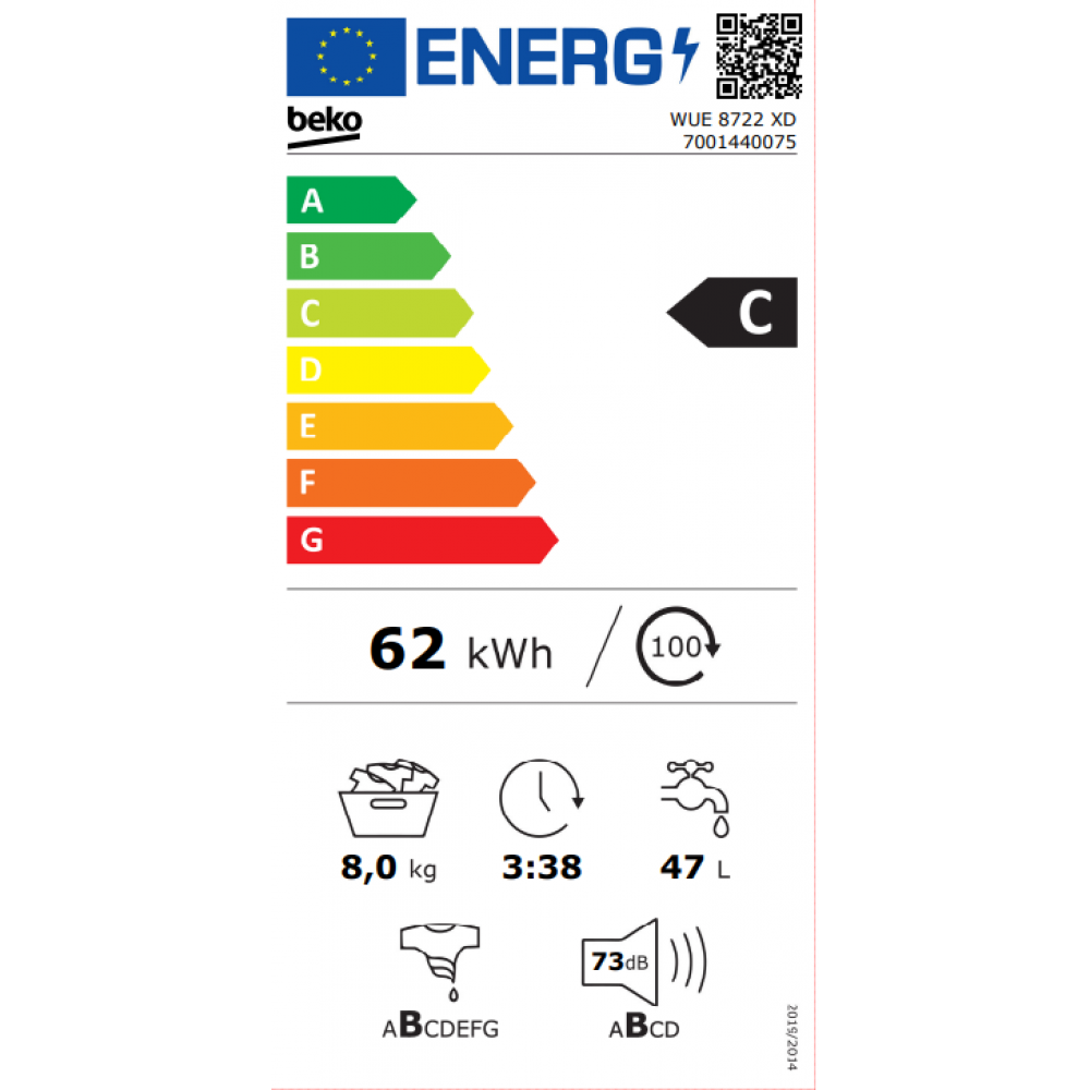 BEKO Mašina za pranje veša WUE 8722 XD